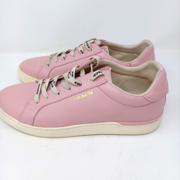 COACH Clip Leather Low-top Light Pink Sneakers - Picture 2 of 7